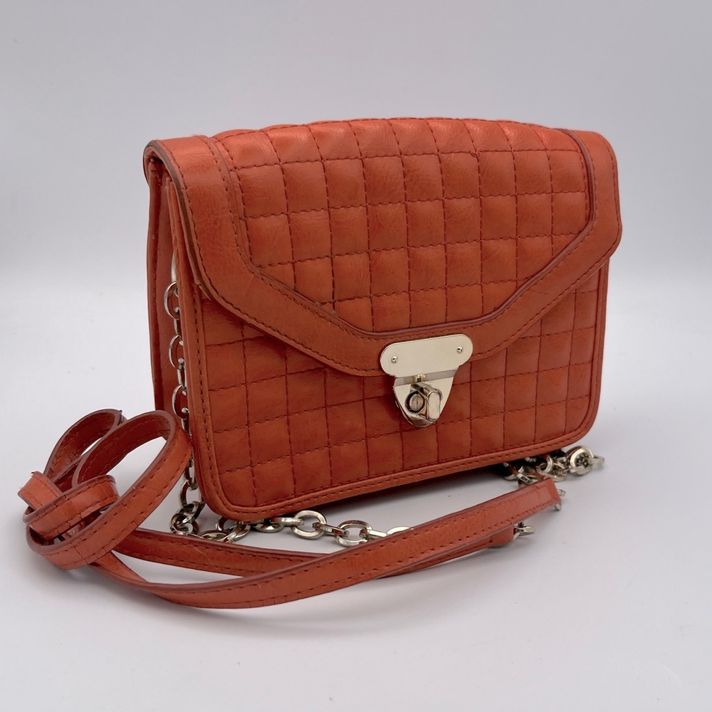 Banana Republic Small Tan Cross Body Bag / Purse with Metal Hardware